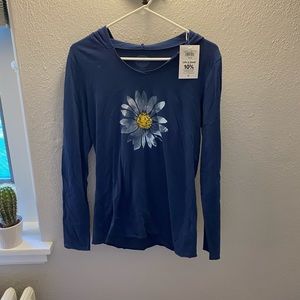 Life is Good navy long sleeve hooded tee!